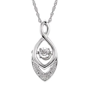 Sterling Silver Shimmering Diamonds Pendant Dia Tw .03 - 001-630-02466