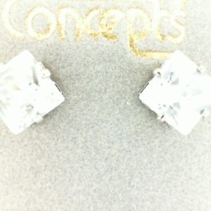 Concept 6x6 White Cz Earrings - 001-650-01886