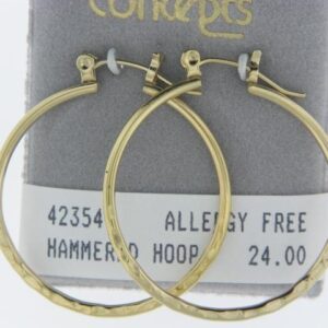Concept Earrings Hammered Hoop - 001-650-01923