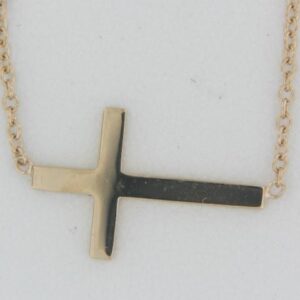 14ky Gold Filled Sideways Cross Necklace - 001-660-01103