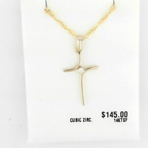 Gold Filled Cubic Zirconia Cross - 001-660-01110