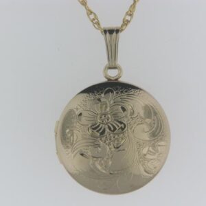Golf Filled Hand Engraved Round Locket - 001-670-00161