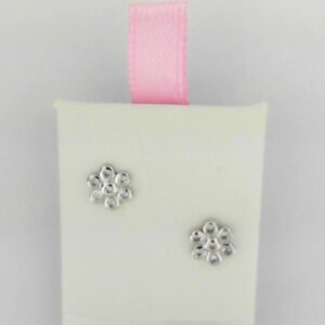 Sterling Silver White Cz Flower Earrings - 001-710-01191
