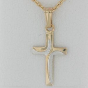 14kgf And Silver Two Tone Cross 15 - 001-710-01208