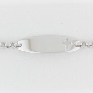 Sterling Silver Cross Cut Out Id Bracelet - 001-710-01229