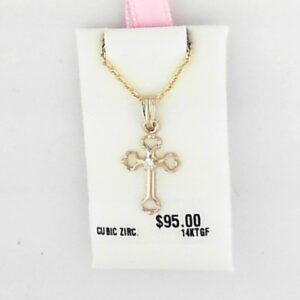 14k Gold Filled Cross With Cz - 001-710-01231
