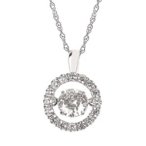 Shimmering 14K White Gold Lab Grown Diamond Pendant