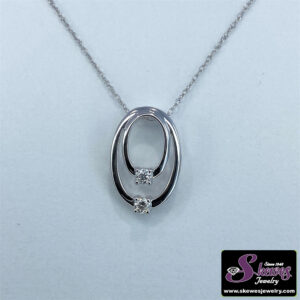 10K White Gold Diamond Pendant