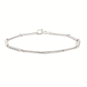 Elegant Sterling Silver Diamond Bracelet