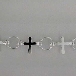 Elegant Sterling Silver Cross Bracelet