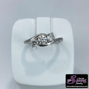 14K White Gold 3-Stone Lab Grown Diamond Ring