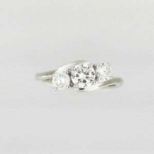 14K White Gold 3-Stone Lab Grown Diamond Semi-Mount Ring