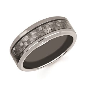 Tantalum 8mm Band with Carbon Fiber Inlay, Size 11