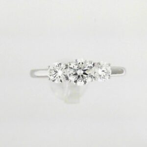 14K White Gold Lab Grown Diamond Three Stone Ring