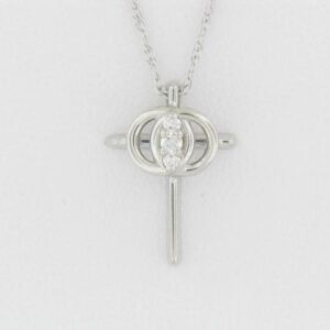 14K White Gold Christian Marriage Symbol Pendant