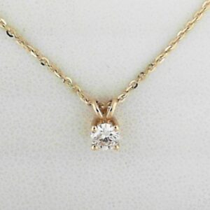14K Yellow Gold Pendant with .24ct Lab Grown Round Diamond
