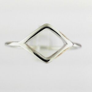 Elegant Sterling Silver Small Open Square Ring, Size 7
