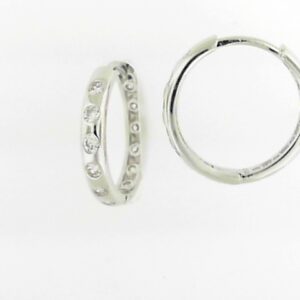 Elegant Sterling Silver 18mm Cubic Zirconia Hoop Earrings