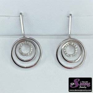 Elegant Sterling Silver White Sapphire Stud Earrings