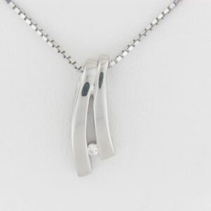 Sterling Silver Bentelli Pendant with Diamonds