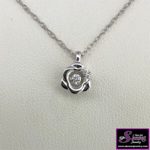 Shimmering Diamond Pendant in Sterling Silver