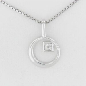 Sterling Silver Bentelli Pendant with Diamond Accent