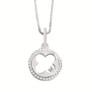 Elegant Sterling Silver Pendant with Diamond Accent