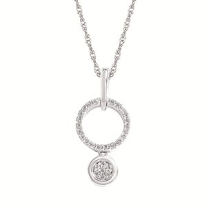 Elegant Sterling Silver Pendant with Sparkling Diamond Accent