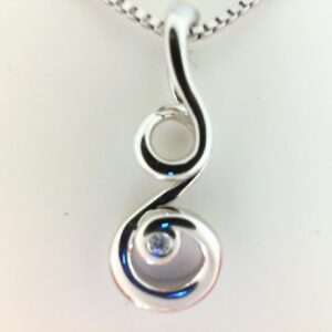 Sterling Silver Diva Diamonds Pendant with .01ct Total Diamond Weight