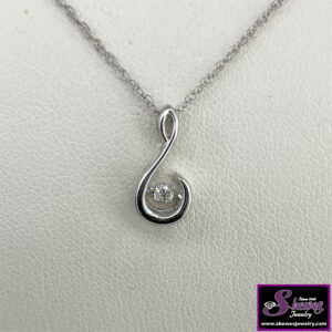 Shimmering Diamond Pendant in Sterling Silver
