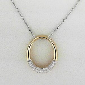 Sterling Silver & Yellow Gold Plated Lab Grown Diamond Pendant