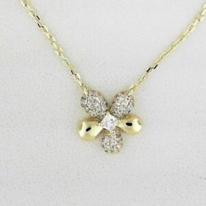 Elegant Sterling Silver Flower Necklace with Gold Plating