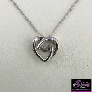 Shimmering Diamond Sterling Silver Pendant