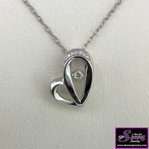 Shimmering Diamond Pendant in Sterling Silver
