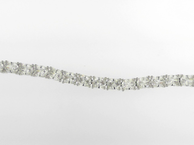 Timeless Sterling Silver Oval Cubic Zirconia Tennis Bracelet