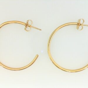 Concept 1 Polished Yellow Gold Hoop Earrings
