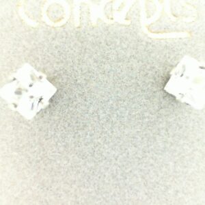 Customizable Princess Cut CZ Semi-Mount Earrings