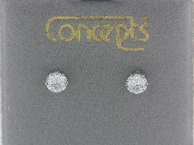Customizable 4MM Cubic Zirconia Stud Earrings