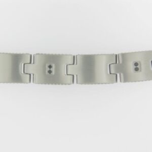 Stainless Steel Adjustable Link Bracelet with Black CZ