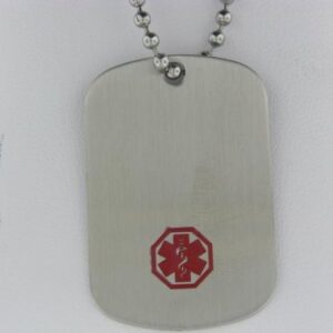 Stainless Steel Medical ID Dog Tag with Engraving