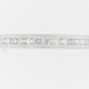 10K White Gold Aquamarine Stackable Ring