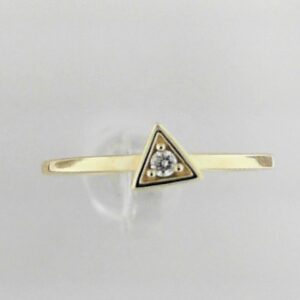 10K Yellow Gold Ladies Ring with Diamond Accent