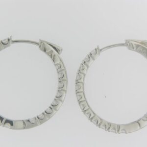 Elegant Sterling Silver CZ Hoop Earrings