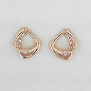 Rose Gold-Plated Sterling Silver Diamond Earrings