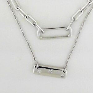 Timeless Sterling Silver Necklace with .04 Carat Diamond