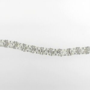Timeless Sterling Silver Oval Cubic Zirconia Tennis Bracelet