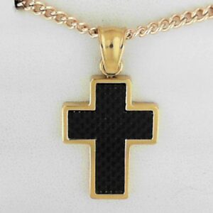 Stainless Steel Necklace with Carbon Fiber Inlay