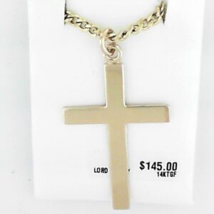 14K Gold Filled Lord's Prayer Cross Pendant