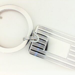 Rhodium-Plated Imprinted Key Ring