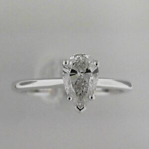14K White Gold Lab Grown Diamond Pear Solitaire Ring